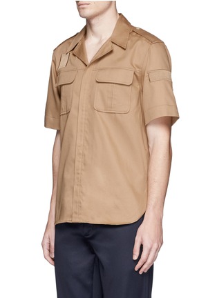 Front View - Click To Enlarge - NEIL BARRETT - Short sleeve cotton safari shirt