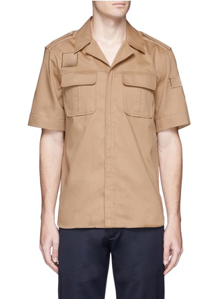Main View - Click To Enlarge - NEIL BARRETT - Short sleeve cotton safari shirt