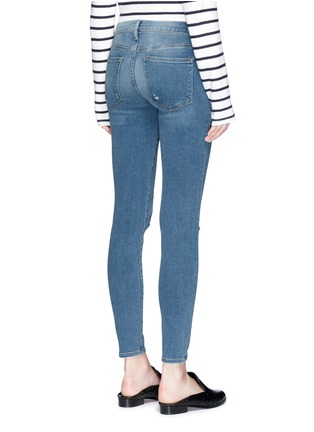 Back View - Click To Enlarge - FRAME - 'Le Skinny de Jeanne' distressed knee cropped jeans