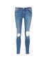 Main View - Click To Enlarge - FRAME - 'Le Skinny de Jeanne' distressed knee cropped jeans