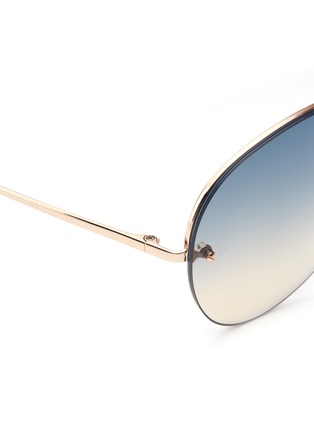 Detail View - Click To Enlarge - LINDA FARROW - Gradient lens rimless titanium sunglasses