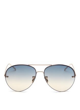 Main View - Click To Enlarge - LINDA FARROW - Gradient lens rimless titanium sunglasses