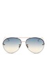 Main View - Click To Enlarge - LINDA FARROW - Gradient lens rimless titanium sunglasses