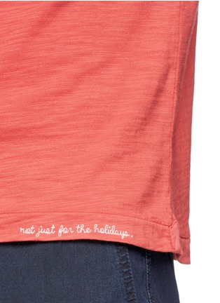 Detail View - Click To Enlarge - ALEX MILL - Slogan embroidered slub cotton T-shirt