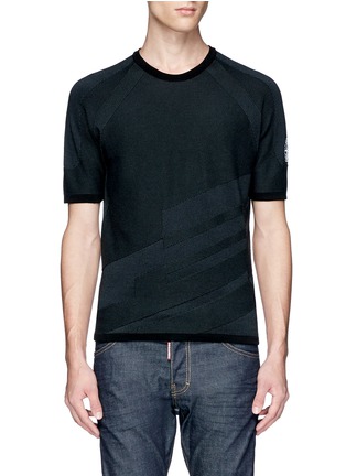 Main View - Click To Enlarge - STONE ISLAND - Stripe mix knit T-shirt