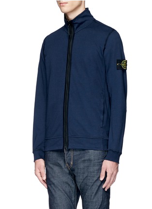 Front View - Click To Enlarge - STONE ISLAND - Compass logo badge cotton jersey jacket