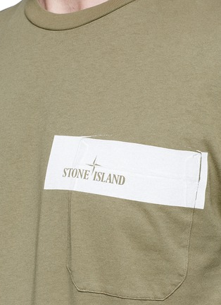 Detail View - Click To Enlarge - STONE ISLAND - Logo print garment dye T-shirt