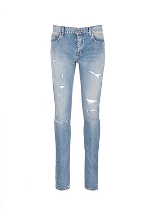 Main View - Click To Enlarge - SAINT LAURENT - Low rise distressed skinny jeans