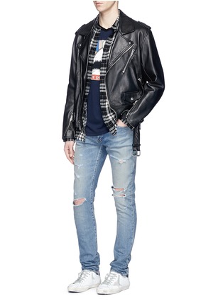 Figure View - Click To Enlarge - SAINT LAURENT - Low rise distressed skinny jeans