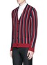 Front View - Click To Enlarge - SAINT LAURENT - Metallic stripe wool cardigan