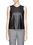Main View - Click To Enlarge - THEORY - Stretch back tonal plaid leather top