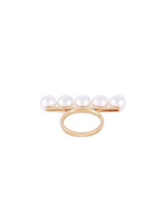  - TASAKI - 'Balance Signature' Akoya pearl 18k yellow gold ring
