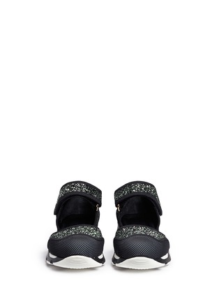 Front View - Click To Enlarge - MARNI - Mary Jane strap glitter mesh sneakers