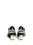 Back View - Click To Enlarge - MARNI - Notched metal heel leather sandals