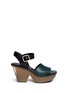 Main View - Click To Enlarge - MARNI - Colourblock acetate wedge platform leather sandals