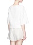 Back View - Click To Enlarge - 3.1 PHILLIP LIM - Zigzag stitch linen-cotton flare top