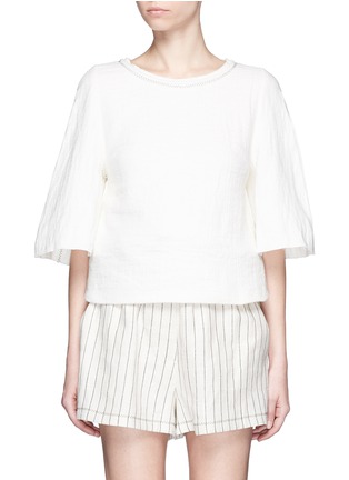 Main View - Click To Enlarge - 3.1 PHILLIP LIM - Zigzag stitch linen-cotton flare top