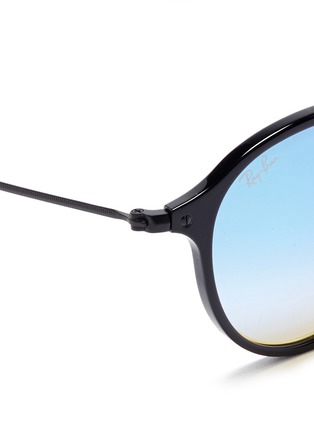 Detail View - Click To Enlarge - RAY-BAN - 'Round Fleck Flash' acetate gradient mirror sunglasses