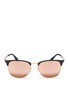 Main View - Click To Enlarge - RAY-BAN - 'RB3538' coated rim metal mirror sunglasses