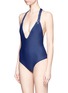 Figure View - Click To Enlarge - MIKOH - 'Mediterranean' macramé halterneck one-piece swimsuit