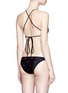 Back View - Click To Enlarge - ZOE KARSSEN - 'Lips All Over' embroidery crisscross open back bikini top