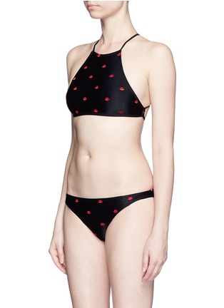 Figure View - Click To Enlarge - ZOE KARSSEN - 'Lips All Over' embroidery bikini bottoms