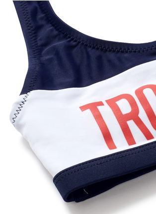 Detail View - Click To Enlarge - ZOE KARSSEN - 'Troublemaker' graphic print sport bikini top