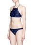 Figure View - Click To Enlarge - ZOE KARSSEN - 'Guns All Over' embroidery crisscross back bikini top
