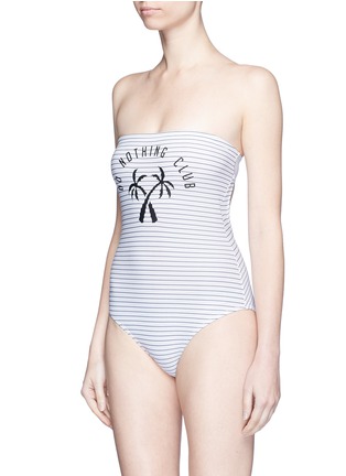 Detail View - Click To Enlarge - ZOE KARSSEN - 'Do Nothing Club' cutout back stripe swimsuit