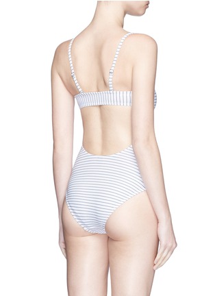 Back View - Click To Enlarge - ZOE KARSSEN - 'Do Nothing Club' cutout back stripe swimsuit