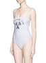 Figure View - Click To Enlarge - ZOE KARSSEN - 'Do Nothing Club' cutout back stripe swimsuit
