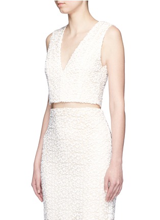 Front View - Click To Enlarge - ALICE & OLIVIA - 'Jaya' lace cropped V-neck top