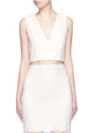 Main View - Click To Enlarge - ALICE & OLIVIA - 'Jaya' lace cropped V-neck top