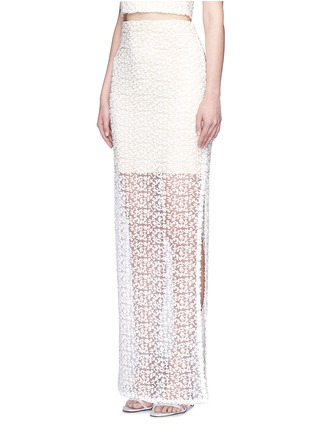 Front View - Click To Enlarge - ALICE & OLIVIA - 'Misha' lace sheer hem maxi skirt