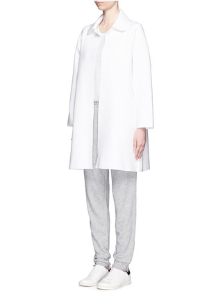 Front View - Click To Enlarge - NORMA KAMALI - Bonded jersey open front trench coat