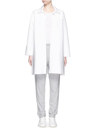 Main View - Click To Enlarge - NORMA KAMALI - Bonded jersey open front trench coat