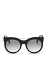 Main View - Click To Enlarge - ALEXANDER MCQUEEN - Piercing bar stud acetate round sunglasses