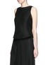 Front View - Click To Enlarge - SONG FOR THE MUTE - Button back linen mesh sleeveless top