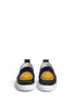 Front View - Click To Enlarge - JOSHUA SANDERS - 'Smile' fleece patch leather skate slip-ons