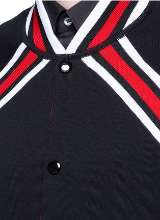 Detail View - Click To Enlarge - GIVENCHY - Contrast stripe teddy jacket