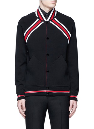 Main View - Click To Enlarge - GIVENCHY - Contrast stripe teddy jacket