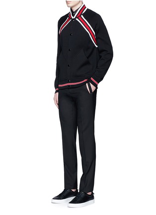 Figure View - Click To Enlarge - GIVENCHY - Contrast stripe teddy jacket