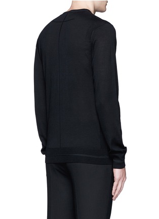 Back View - Click To Enlarge - GIVENCHY - Leather logo patch wool sweater