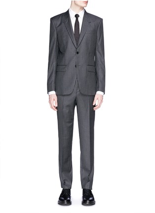 Main View - Click To Enlarge - GIVENCHY - Madonna collar pinstripe wool suit