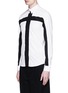 Front View - Click To Enlarge - GIVENCHY - Contrast cross front shirt