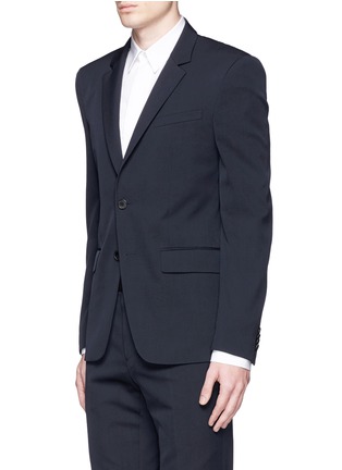 Front View - Click To Enlarge - GIVENCHY - Notch lapel wool blend twill suit