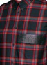 Detail View - Click To Enlarge - GIVENCHY - Star leather band tartan plaid shirt