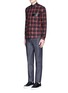 Figure View - Click To Enlarge - GIVENCHY - Star leather band tartan plaid shirt