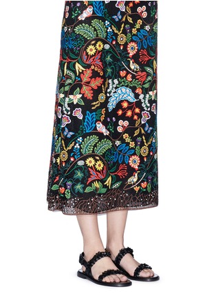 Figure View - Click To Enlarge - VALENTINO GARAVANI - 'Garden Couture' floral embellishment leather sandals