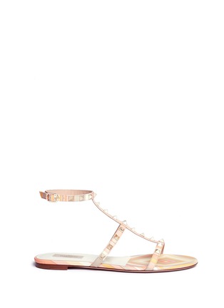Main View - Click To Enlarge - VALENTINO GARAVANI - 'Rockstud Native Couture' caged leather sandals